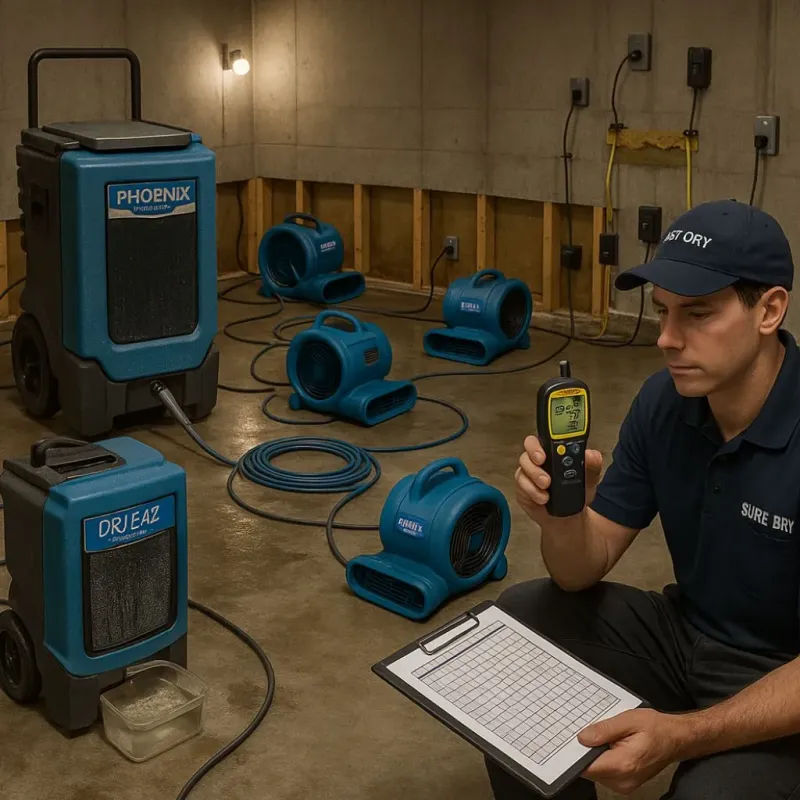 Structural Drying and Dehumidification process in Baltimore, MD
